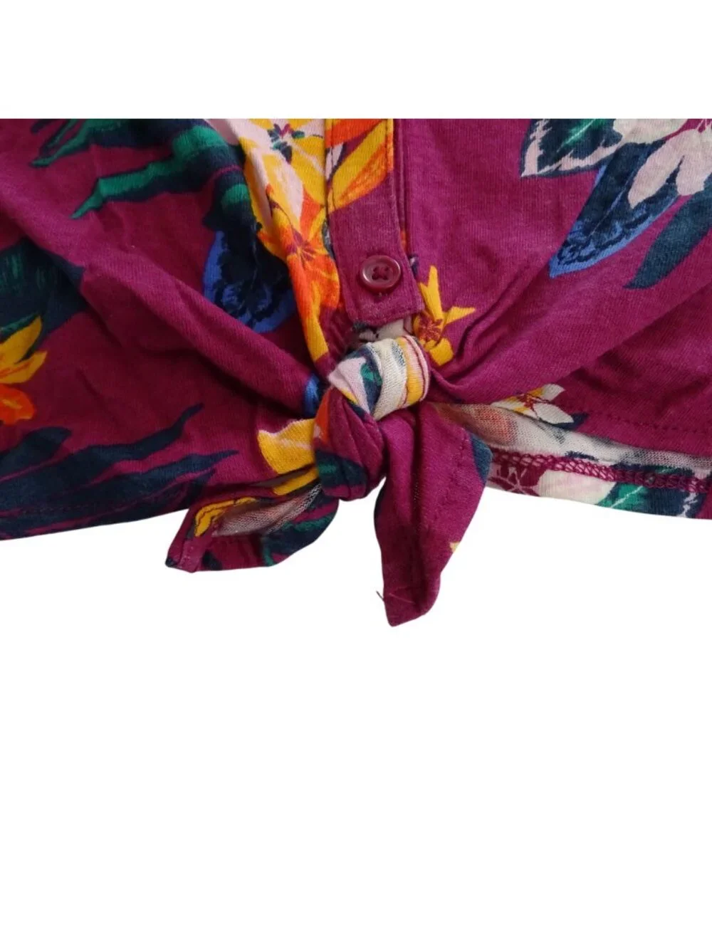 Old Navy Purple Floral Tie Front Tank Top Girls Size 5T Tropical Hawaiian